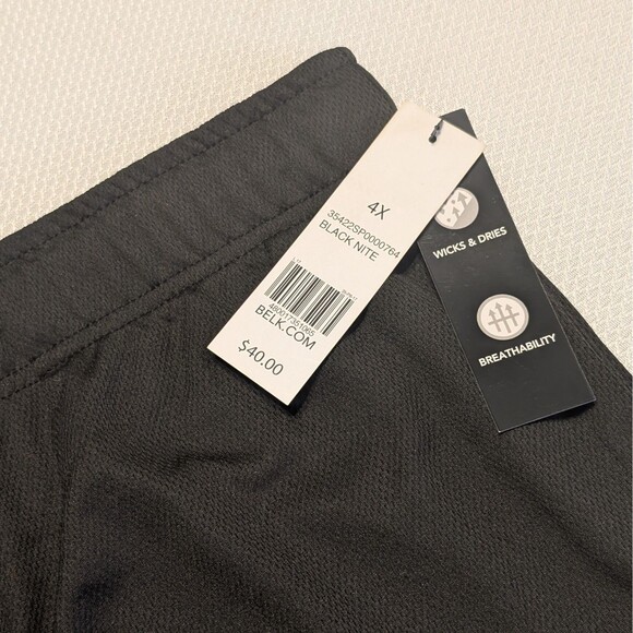 Zelos Men's Size 4X Athletic Gym Shorts Big & Tall Black | Drawstring | Pockets - Picture 8 of 9